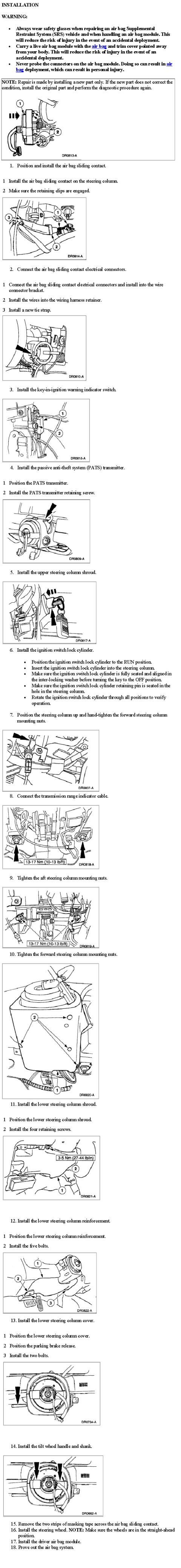 1999 Ford Crown Victoria - Clockspring Installation Steps