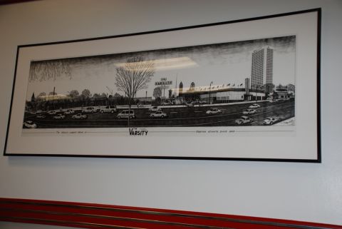1996 Ford Bronco - A drawing depicts The Varsity restaurant in Atlanta, with cars and buildings in the background.