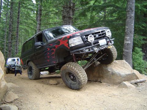 1989 Ford Bronco - Greg on the ramp rock