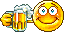 1990 Ford Bronco - A smiley face is depicted holding a frothy beer mug against a dark background.
