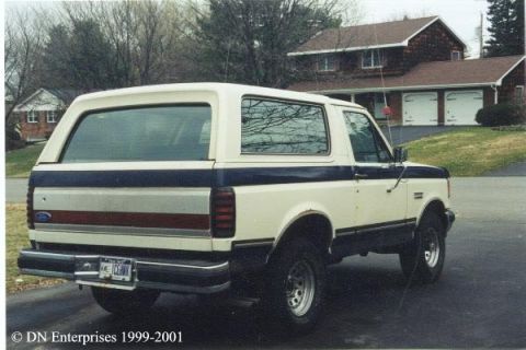 1990 Ford Bronco - This 1990 Ford Bronco is shown from the rear quarter angle.