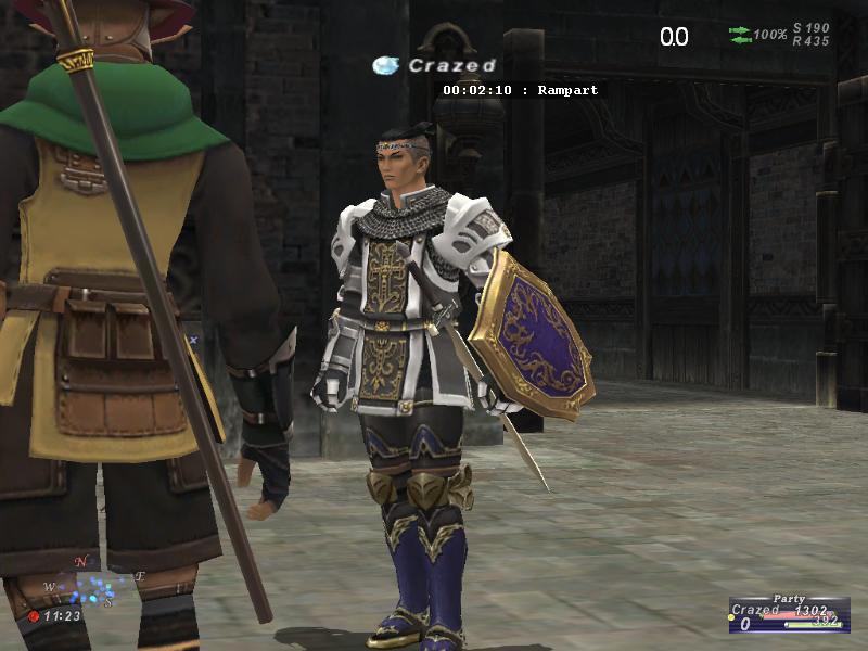 Video game screenshot of an armored knight character