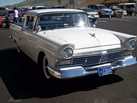 1972 Ford Ranchero - This 1957 Ford Fairlane 500 Ranchero features a distinctive two-tone paint scheme and classic styling.