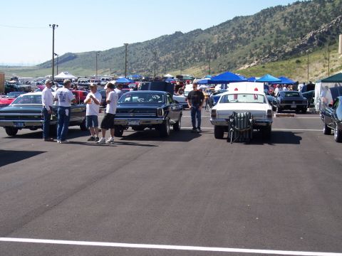 1972 Ford Ranchero - Cars and spectators gather at Bandimere Speedway for a Ford enthusiast event.