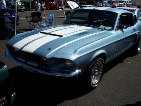 1972 Ford Ranchero - A classic Shelby GT500 sits on display at an outdoor car show.