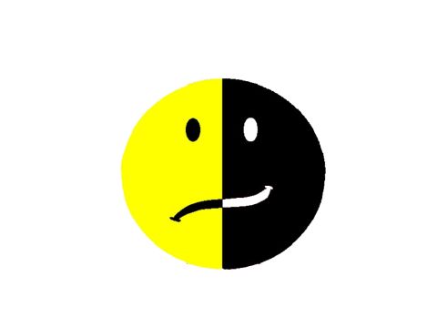 1991 Ford Taurus - A graphic depicts a smiley face divided vertically, with one side showing a sad expression and the other a happy one.