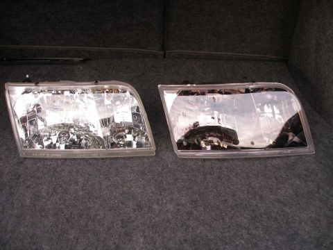 1998 Ford Crown Victoria - A comparison of the OEM style headlamp and the tinted headlamp.
