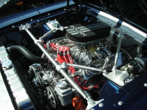 1998 Ford Crown Victoria - Detailed view of a modified engine bay, highlighting custom parts and performance enhancements.