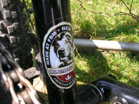 1997 Ford Probe - A sticker on a bicycle frame indicates it was made at FBM in New York and inspected by Cub.