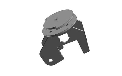 1979 Ford F-150 - This diagram shows a metal bracket with a circular plate, likely for a truck's axle assembly.