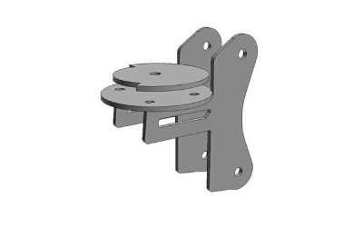 1979 Ford F-150 - A metal bracket with circular plates and mounting holes is shown against a white background.