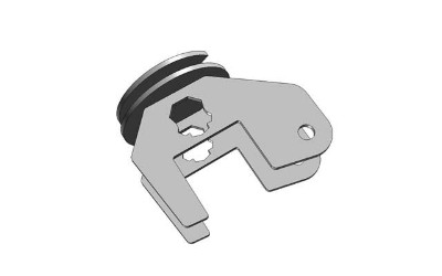 1979 Ford F-150 - Computer-rendered 3D model of a single metal bracket/clip part, shown in isolation rather than as a multi-part diagram.