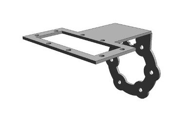1979 Ford F-150 - A metal bracket with multiple mounting holes is shown against a white background.