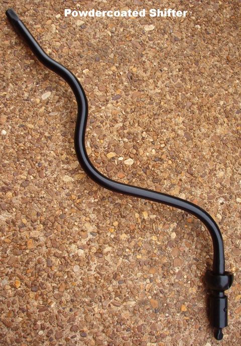 1983 Ford Bronco - Powdercoated Shifter I still have to brush the coating out of the splines, and buy a new boot & retainer cap, but this looks a LOT better t…