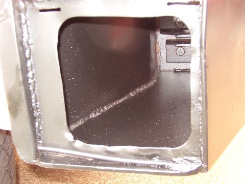 1983 Ford Bronco - They got the powder inside pretty thoroughly. They only missed a few small spots like this, but it's better than I expected.
