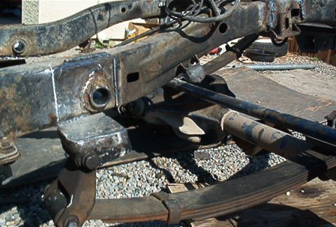 1982 Toyota 4Runner - Rear hangers. You'll notice that the toyota body mounts are not missing. I'll be replacing it with some square tube which will also tie int…