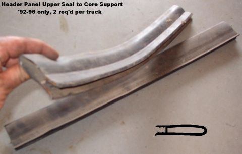 1983 Ford Bronco - SOLD '92-96 Upper Air Deflector goes on each side of the hood latch between the header panel & core support. See #2 in this diagram: http:/…