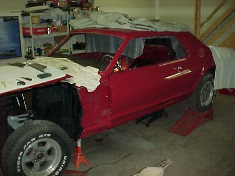 1967 Mercury Cougar - June 26, 2007 Installing the new headliner.