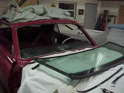 1967 Mercury Cougar - June 26, 2007 Installing the new windshield