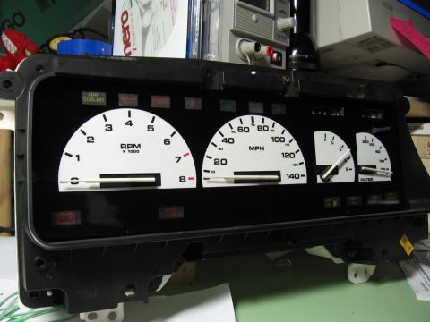 1992 Ford Taurus - Dashboard instrument cluster tachometer, speedometer, fuel, and water gauges.