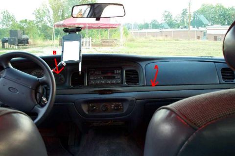 1996 Ford Crown Victoria - A: Painted the trim flat black (tried using truck bed spray but it looked crappy) B: Note the P73 side units. I liked the grey ring around…