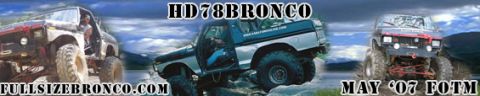 1996 Ford Bronco - Multiple modified trucks are shown in an outdoor, off-road setting.