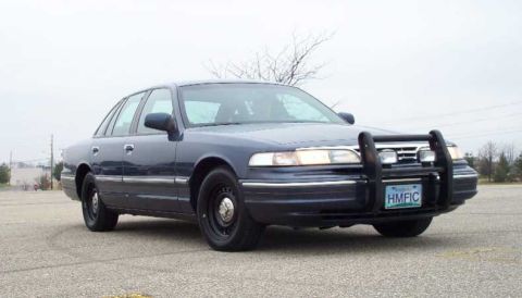 1996 Ford Crown Victoria - Blacked out window trim. Finally got my front plate made. New 16" steelies and center caps. Trim rings are off for winter and one broke! He…