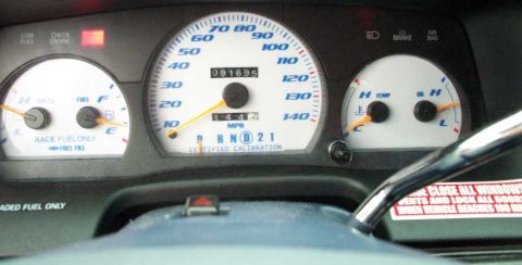 1996 Ford Crown Victoria - These are the white guage faces I had made. I want the red needles (they look yellow in the picture but are actually orange.)