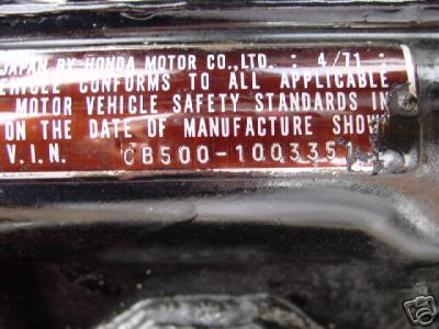 1985 Ford Crown Victoria LTD - VIN plate indicates a 1971 Honda CB500, contradicting the registry claim.