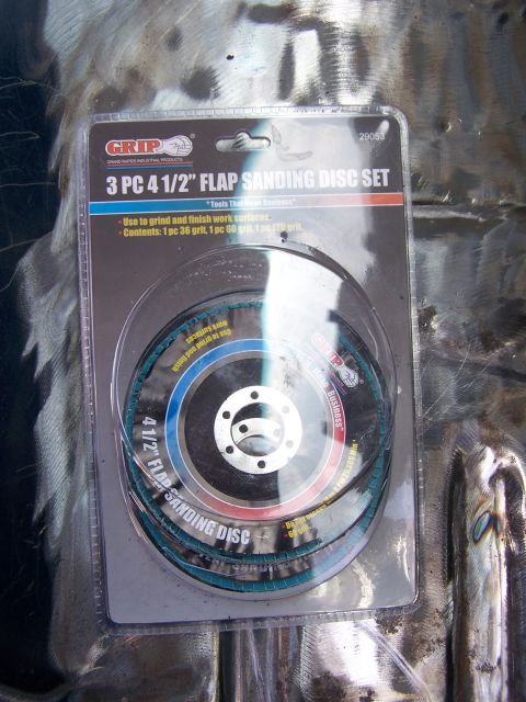 1986 Ford Bronco - Grinder sanding wheels work awesome for removing the leftover tar and rust.