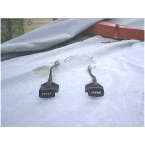 1972 Ford Ranchero - Two electrical connectors, one labeled 'BRAKE', are shown on a white surface.