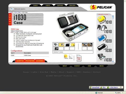 1991 Ford Bronco - This image displays the Pelican i1030 case, designed to hold an iPod and its accessories.