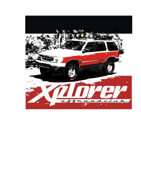 1996 Ford Explorer - Graphic illustration of a 1996 Ford Explorer with off-road lights.