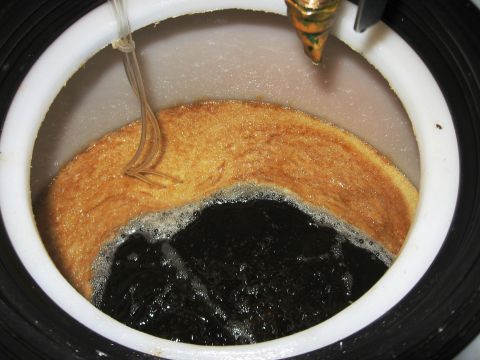 1980 Ford Bronco - Kill the recirculation and allow the bubbler to pop the small bubbles, leaving just the floating KOH soap mat. Its not all soap, just the d…