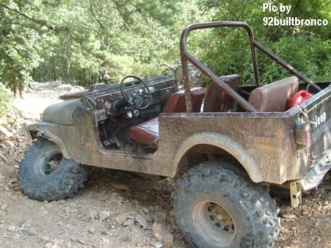 1983 Ford Bronco - Trash on the trail! Our entrance to the Rubicon was blocked by this abandoned Heep, whose LHF steering knuckle was no longer attached to th…