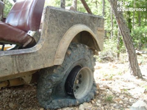 1983 Ford Bronco - Trash on the trail! Our entrance to the Rubicon was blocked by this abandoned Heep, whose LHF steering knuckle was no longer attached to th…