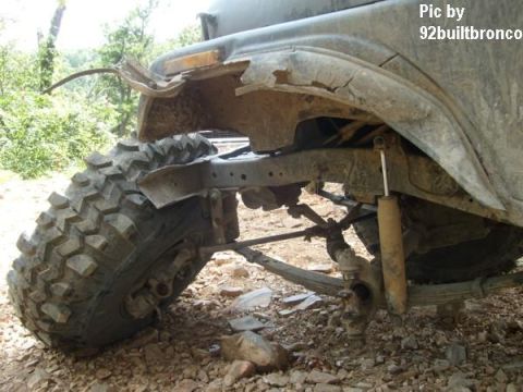 1983 Ford Bronco - Trash on the trail! Our entrance to the Rubicon was blocked by this abandoned Heep, whose LHF steering knuckle was no longer attached to th…