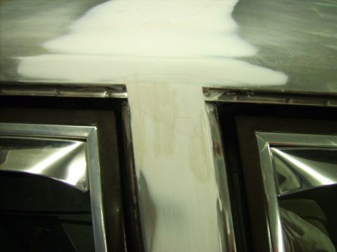 1982 Ford Crown Victoria LTD - B-Pillar close to finshed (Bondo stage)