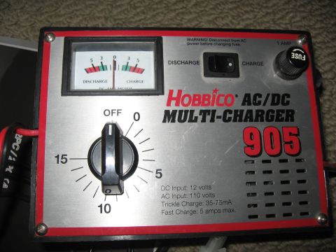1974 Ford F-100 - A Hobbico AC/DC Multi-Charger 905 is shown with its controls and meter.