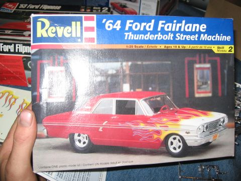 1974 Ford F-100 - Box art for a 1964 Ford Fairlane Thunderbolt Street Machine model kit from Revell.