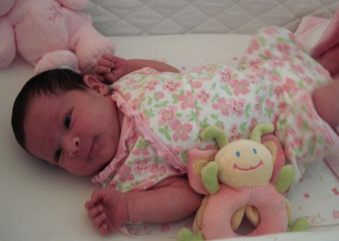 2000 Ford Crown Victoria - A newborn baby rests in a crib with stuffed animal companions.