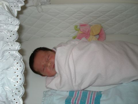 2000 Ford Crown Victoria - A baby sleeps peacefully, swaddled in a pink blanket, with a colorful stuffed toy nearby.