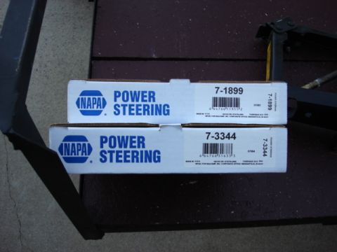 1983 Ford Bronco - ok next step i went to NAPA and got the return line Part number 7-1899 and the pressure line (from a E150 van) Part number 7-3344.