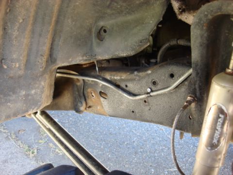 1983 Ford Bronco - Here is the new line in the front wheel well to the Charcole can can.