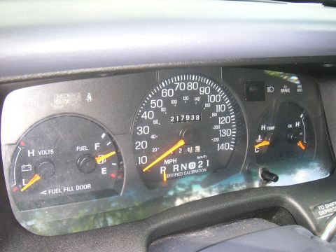 1997 Ford Crown Victoria - Interior view of a vehicle's dashboard gauges, including the speedometer and odometer.