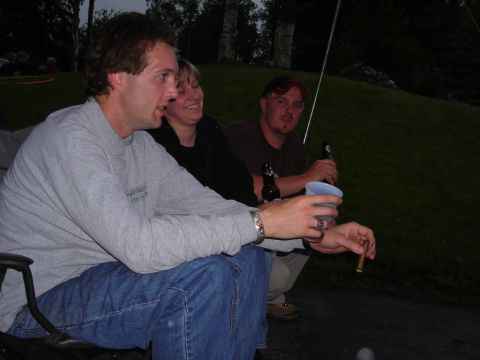2003 Jeep TJ - Friends gather for a party, enjoying drinks and conversation as the evening begins.