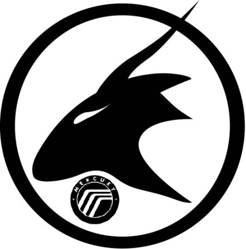 2002 Mercury Sable - This is the Mercury logo, a stylized antelope head and the brand name on a circular badge.