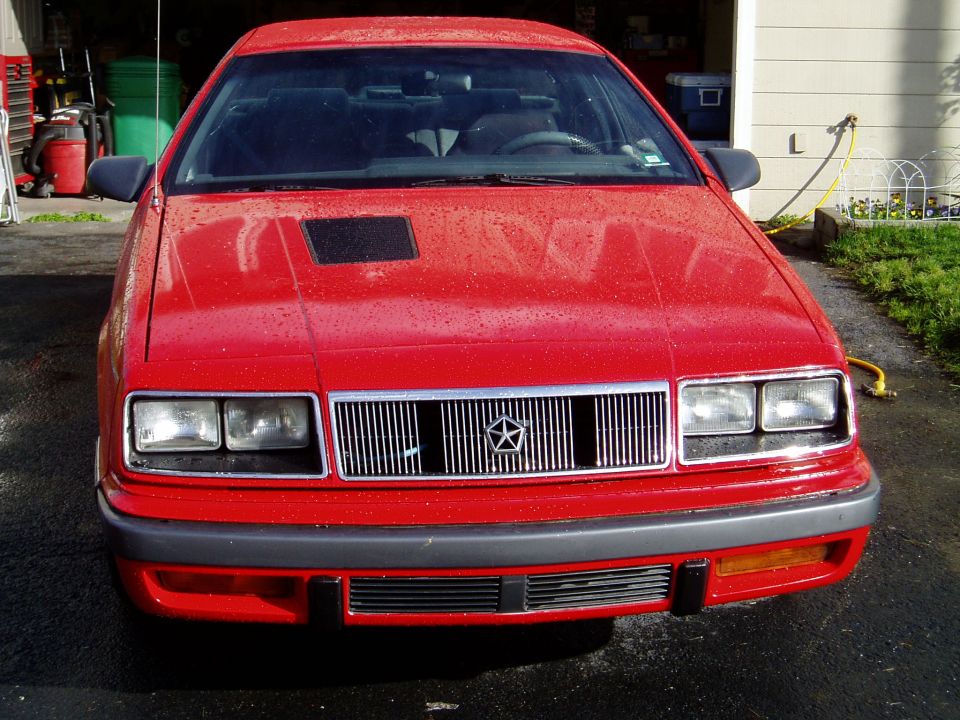 Red car front view