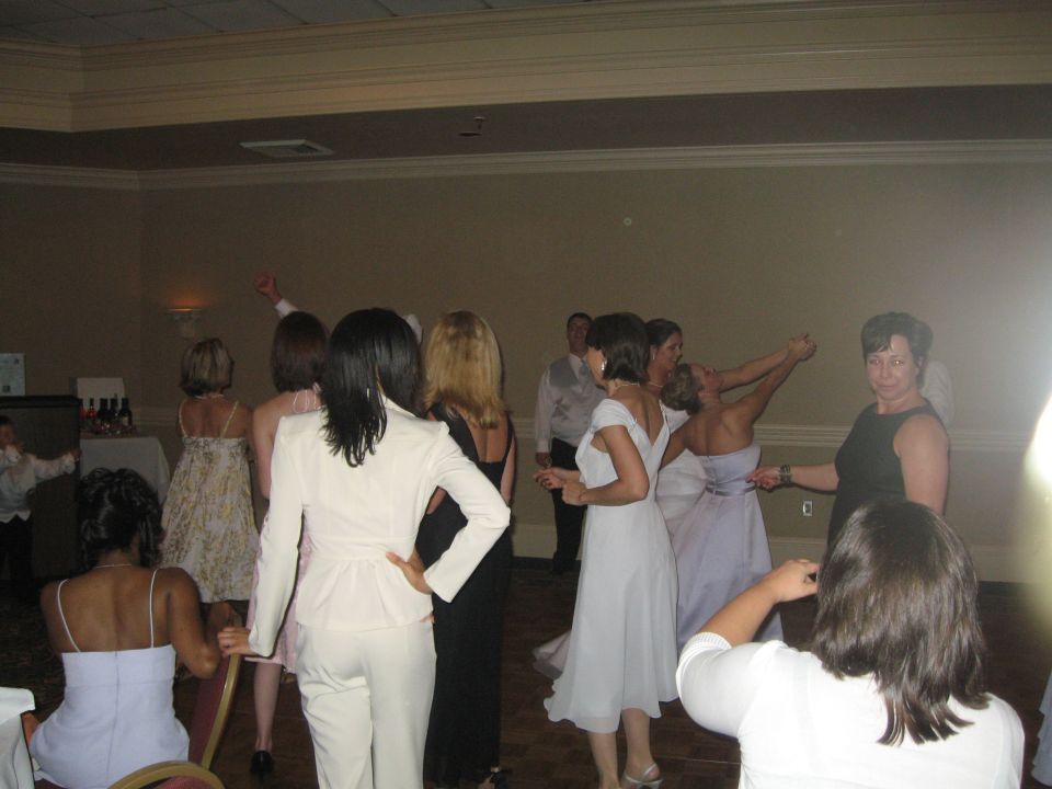 People dancing at a wedding reception