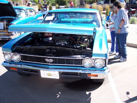 1972 Ford Ranchero - The front grille features an SS 396 badge, indicating a powerful engine option for this classic car.